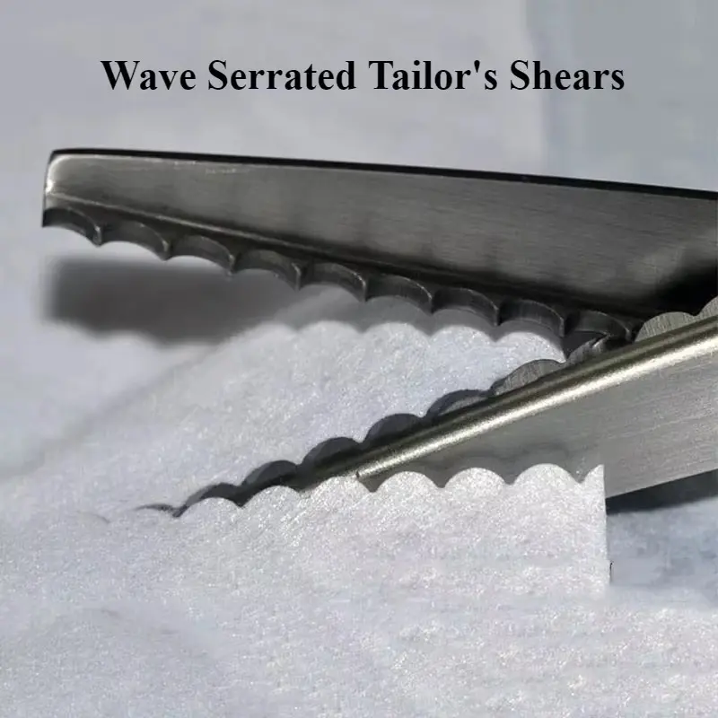 1pc Tailor's Lace Scissors DIY Stainless Steel Hand Scissors 3/5/7mm Wave Serrated Lace Tailor's Scissors Essential Sewing Tools Sewing Accessories