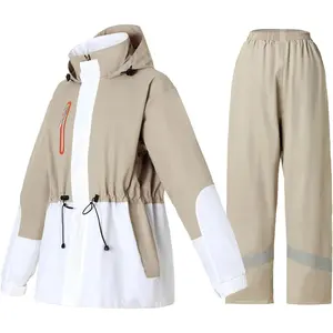 Rain Suit for Waterproof Hooded Rain Gear Rain Jacket and Pants 2 Piece Breathable Rain Coat