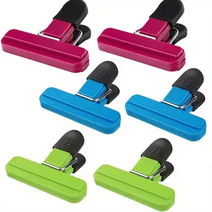 Silicone Food Bag Clips Set of 6, Strong Sealing for Snacks Coffee, Multi-Color Options, Essential Kitchen Storage Accessory