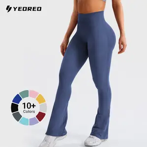 YEOREO Mini Flare Leggings Womens Workout Butt Lifting Legging Hidden Scrunch Seamless Impact Lilliean Yoga Pants