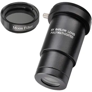 1.25-inch 5X Barlow Lens & Moon Filter Kit-for Telescope Eyepieces