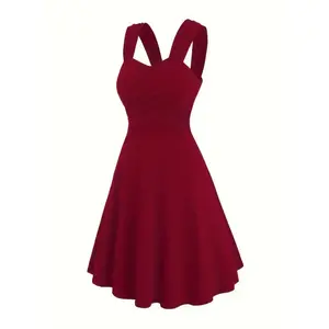 Gathered Cross Strap Dress