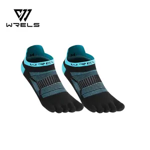 Wrels Fashion Sport Five-Toe Socks, Unisex Separated Toe Short Socks, Sweat-Wicking Breathable Cushioned Heel, Daily Wear & Sports, Grip Sports Socks, Athletic Running Socks