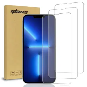 For iPhone 13 Pro Screen Protector 3-Pack Tempered Glass 9H Hardness Ultra-Thin 0.33mm Anti-Scratch Oleophobic Coating Easy Install