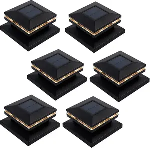 MAGGIFT Solar Post Cap Lights - Waterproof Warm White Outdoor Decor