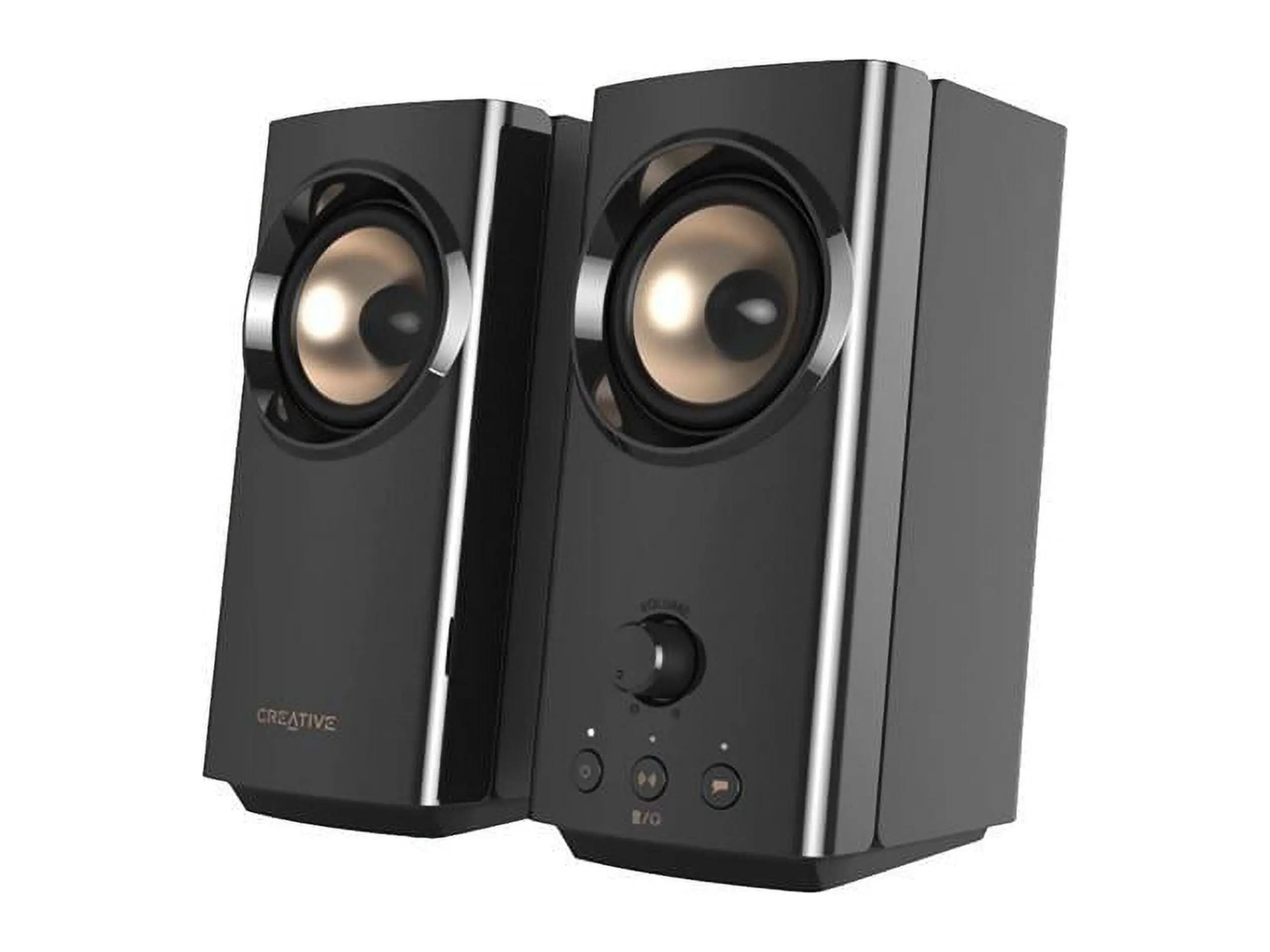 Creative Labs MF1705AA000 T60 Compact 2.0 Stereo Desktop Speakers - Bluetooth Enabled, Cable Free, HD Wireless Audio Gadget with Loud Bass, Black, Loud Bass Speakers