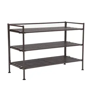 3-Tier Resin Slatted Shoe Rack