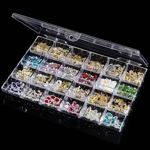 2 Pack 36 Grids Clear Plastic Organizer Box, Jewelry Craft Storage Container Bead Holder Nail Charm Organizer, Rock Collection Box For Fishing Tackles, Acrylic Earring Display Case For Girls
