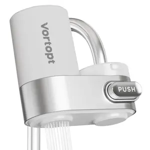 Vortopt T5 faucet sink filter with 2 replacement filter combinations, NSF certified faucet water purifier for kitchen and bathroom to reduce odor, chlorine, odor