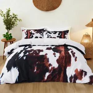Cow Print Bedding Set, 1 Count Duvet Cover & 1/2 Counts Pillowcase without Filler, Soft Comfortable Bedding Set for Home Bedroom