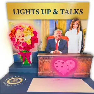 Trump Talking Pop Up Mothers Day Card with Lights & Sound - Plays Donald Trump's Real Voice - Funny Patriotic 3D Oval Office Card - Novelty Mother's Day Gifts for Mom from Son or Daughter