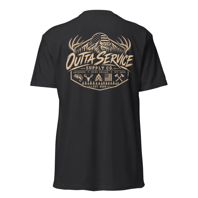 Original Outta Service Supply Co. Men's Casual T-Shirt - Menswear Basic Everyday Top