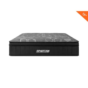 Spartan Mattress with Platform Base, 2024 Best Mattress by CNET & Mens's Journal, Black Color, Elegant Design medium firm pressure relief