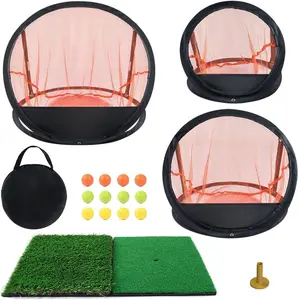 Pop Up Golf Chipping Practice Net Set - Indoor/Outdoor Golfing Target Accessories for Golf Practice - Improve Your Short  -  Gifts for Men, Dad, Mom, Husband, Women, , Golfers