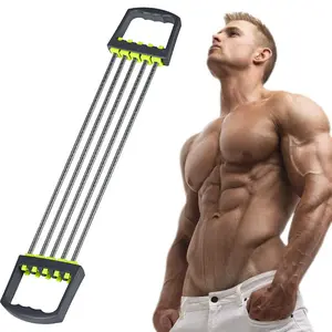 Chest Expander Resistance Bands，Arm Training, Adjustable 5 Tubes Ajustable Arm Strength Trainer, Arm Exercise Resistance Bands for Home Fitness Muscle Training Body Building