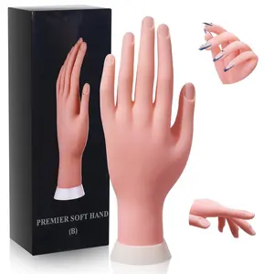 Flexible Nail Mannequin Hands for Acrylic Nails, Bendable Training Fake Hand for Nail Art Beginners, Ideal for Practice and Manicure, Nail Art Accessories