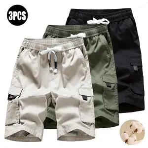 Men's Spring & Summer Black Work Shorts with Drawstring Waistband, Multi Pockets, Embroidered Details, Skin-Friendly & Breathable Fabric, Perfect for Casual Daily Wear, Commuting to Office or Sports Activities