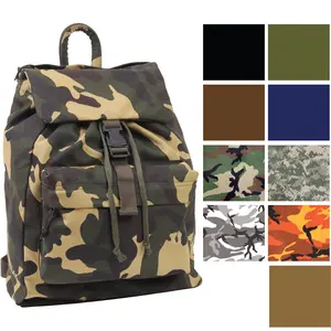 Canvas Military Day Pack Camo Backpack Army Knapsack Rucksack Work School Bag