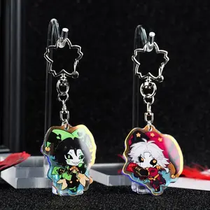 The Freak Circus Pierrot Harlequin Acrylic Keychain Set Iridescent Chibi Bag Charms for Fans Gifts & Everyday Use