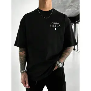 Golden Retriever & Michelob ULTRA Inspired Graphic T-Shirt, 220G 100% Cotton, Soft Breathable Loose Fit Tee for Men & Women, Y2K Street Style, Ideal for Daily Casual, Beach & Beer Festival Wear, Great Gift for Pet & Beer Lovers