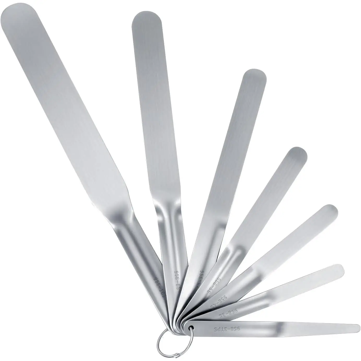 7- Stainless Steel Caulking Tool Kit, Multi-Purpose Caulking Spatula Set, 958-g01 Streamline Caulk Spatula Tools, Professional Caulk  Set, Tip Widths from 3/8'' to 1-1/2'' with Hang Holes