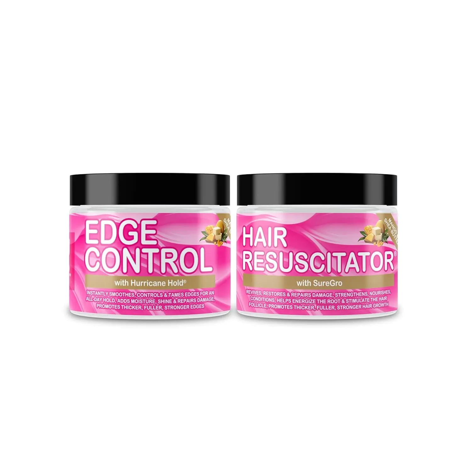 Edge Growth Pomade for Thicker Fuller Edges - Good2Gro by Gold Banner Beauty 2x4 oz | Hair Resuscitator & Edge Control for Repair, Hold & Shine – Vegan & Cruelty-Free