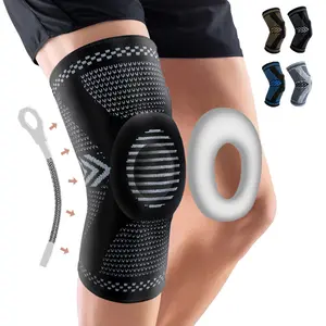 2 Packs Knee Support with Patella Pad & Side Stabilizers,  ACL, Arthritis, Joint Pain, Runner, workout Sport Knee Brace for Knee Pain Relief , shinguard Pads ,adjustable Sport knee pad outdoor basketball Patella gel Knee massager