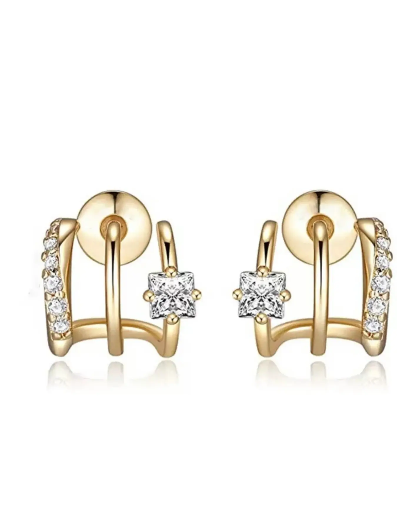 Women's Daily Earrings, Stud Earring, Fashion Zircon Claw Design, Comfortable Fit, Perfect Gift for Her, Casual Bohemian Style, Sliver Color