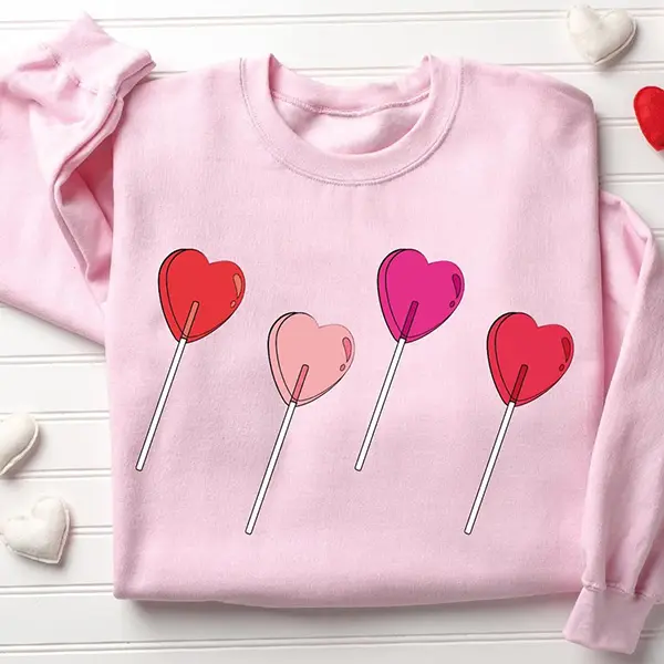 Cute Valentines Candy Heart Sweatshirt, Love Heart Valentine Sweatshirt, Sweet Candy Heart Design, Womens Valentines Day Gift
