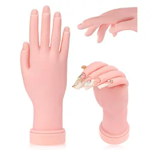 Practice Hand for Acrylic Nails Soft Touch Mannequin Hand for Nails, Flexible and Bendable Fake Hand for Nails for Nail Art Beginners