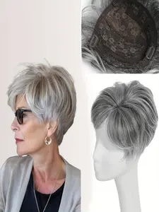 Elegant Pixie Short Hair Wig, Suitable for Sparse Hair, Clip-In Synthetic Hairpiece, All Races, All Seasons, Batch Shq202451