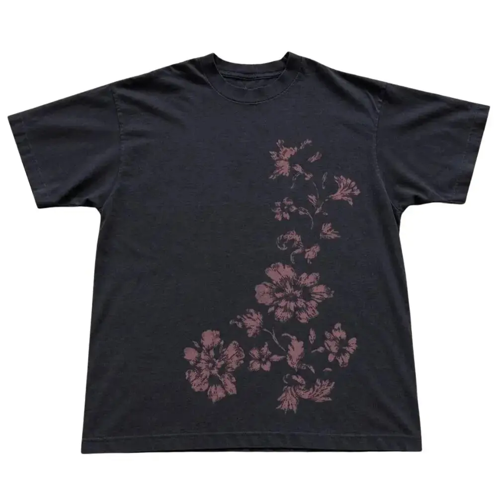 The Pink Floral Graphic T-Shirt, Vintage Flower Tee, Cottagecore Botanical Shirt, Gift For Woman, Gift For Men, Womenswear Top Underwear Streetwear, Trending Shirt
