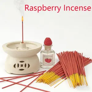 Raspberry Scented Bamboo Incense Sticks, Sweet Fruit Milk Flavor, 30/60/120 Pieces, 25.5cm Long, 40-50 Minutes Burn Time