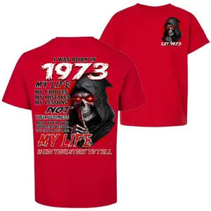 Vintage I Was Born in 1973 Generation X Skull 2 Side T-shirt, Custom Est.1974 Shirt, Gen X 1965-1980