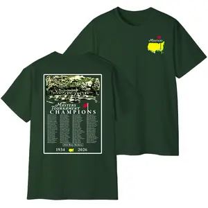 Masters Tournament Champions 2026 T-shirt Featuring Legendary Augusta National Golf Club with Complete List of The Master, Vintage Sports Golfer Winners Graphic, Golf Fan Apparel, Gift For Him, Her