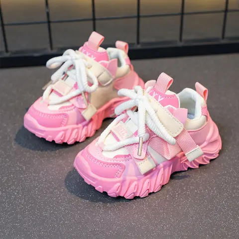 Girls' Cute Fashion Casual Shoes, Waterproof PU Leather Sneakers, Trendy Low Ankle Trainers, Comfortable Lace-Up Dad Shoes for All Seasons, School & Outdoor Use, Laces Trainers, Casual Trainer Footwear