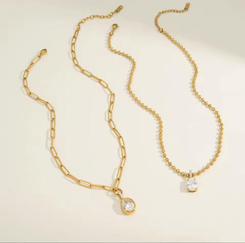 Necklace paper clip stainless steel