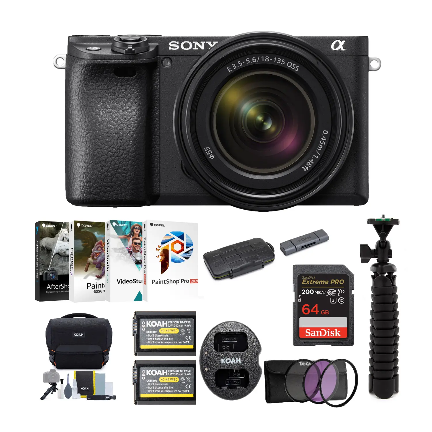 Sony a6400 Mirrorless Digital Camera with 18-135mm Lens Bundle
