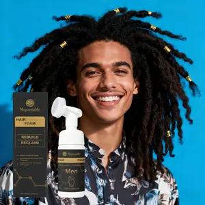 MegustaMe Advanced Men's Hair System Scalp-Stimulating Foam for Thinning Hair 2.04 oz Rebuild & Reclaim whiteshampoo kendall gray shampoo Curly Haircare Hair Growth Supply minion