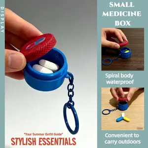 Portable Mini Pill Organizer Box for Travel, Waterproof and Durable Vitamin Container, Supplement Organizer, Compact Daily Medication Storage, Ideal for Work & Trips, Vitamin Dispenser