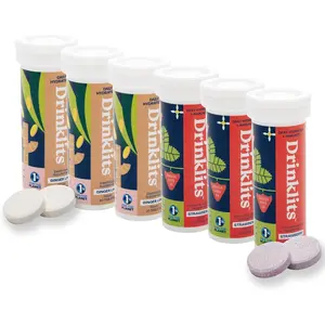 Drinklits Ginger-Lime Electrolyte Hydration & Strawberry Immunity Tablets (6) Tube Combo Pack | Great Taste – Gluten Free – Daily Use | 60 Servings (10 Tablets Per Tube)