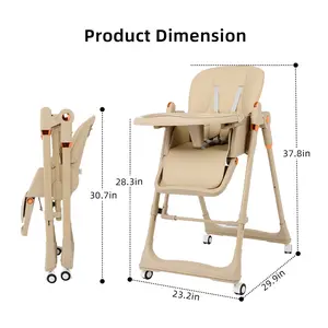 New Upgrade High Chair & Cradle For Children's,Multifunctional 6 in 1 Adjustable High Chair with Removable 3-Position Adjustable Tray, Stability Structure & 3-Point Safety Harness,Dining Room Furniture