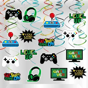 34 count Video  Party  Swirls Decorations Foil Ceiling Streamers for Video  Themed Birthday Party Decorations