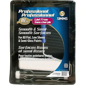 Simms 8287070 Paint Rollers 3-Piece 10 in. (10x240mm) Woven Blend Set - Lint-Free, Fine Finish, Plastic Tray Included, Ideal for Smooth Surfaces