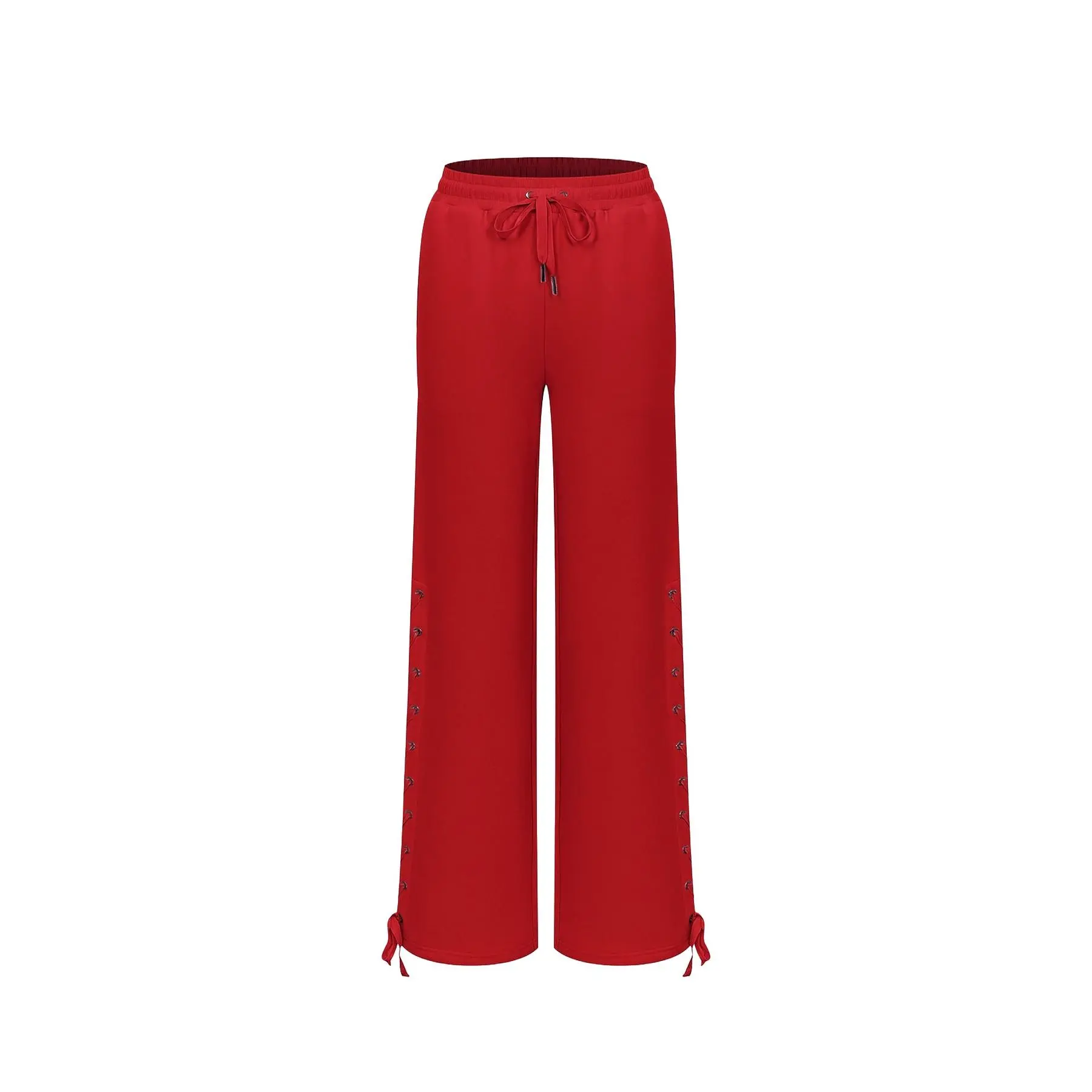 Knit Sweatpants With Lace up Accent