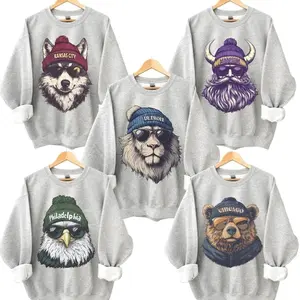 [Sale off 50%] Spirit Animal Football Graphic Sweatshirts All Team City Animal Sports Pullover Retro Game Day City Football Sweatshirt CaSual Game Home Town , Menswear Tops JVS