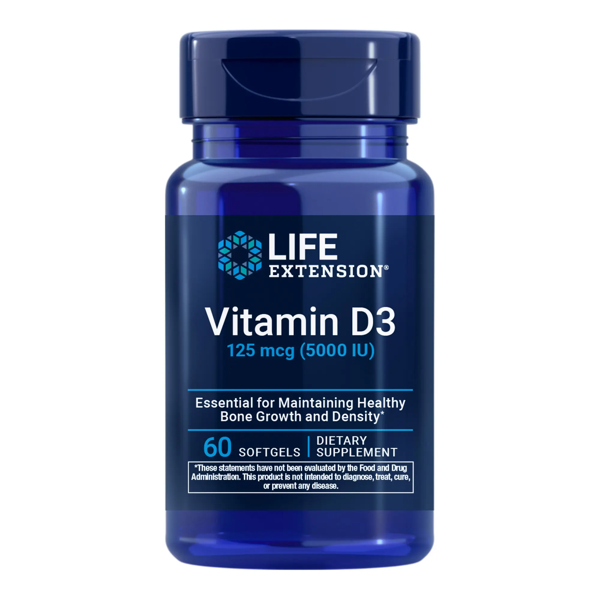Life Extension Vitamin D3 125 MCG 5000 IU, 60 Softgels Life Extension Vitamin D3 125 MCG 5000 IU, 60 Softgels