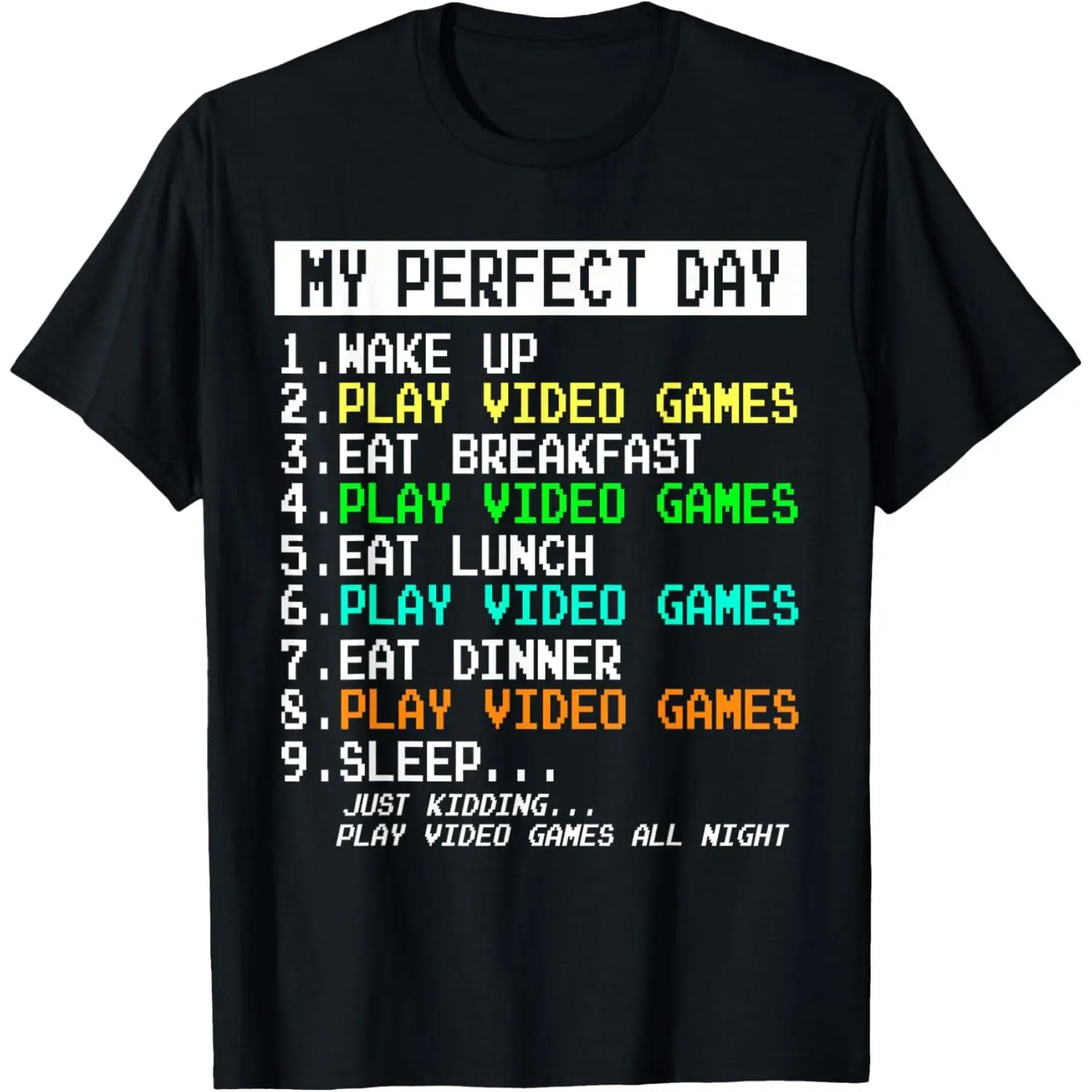 Men's Graphic Tee, Funny Gamer Streetwear Top, Soft Breathable Natural Fabric Shortsleeve Menswear Shirt for Gifting, Casual, Cotton, Fashion, Tshirt, Regular Fit, Sports, Round Neck, Moisture Absorb