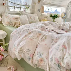 3pcs Floral Bedroom Bedding Set, Soft Comfortable Fabric, Includes 1 Decorative Duvet Cover & 2 Pillowcases, Elegant Flower Design, Suitable for All Seasons