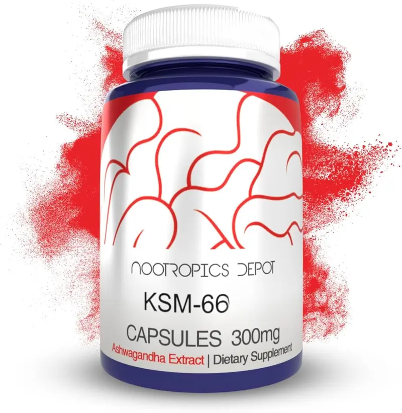 Nootropics Depot KSM-66 Ashwagandha Capsules | 300mg | 180 Count | Withania somnifera Extract | Ayurvedic Herb | Adaptogen Supplement | Stress + Promote Relaxation* | Energy, Memory + Focus*
